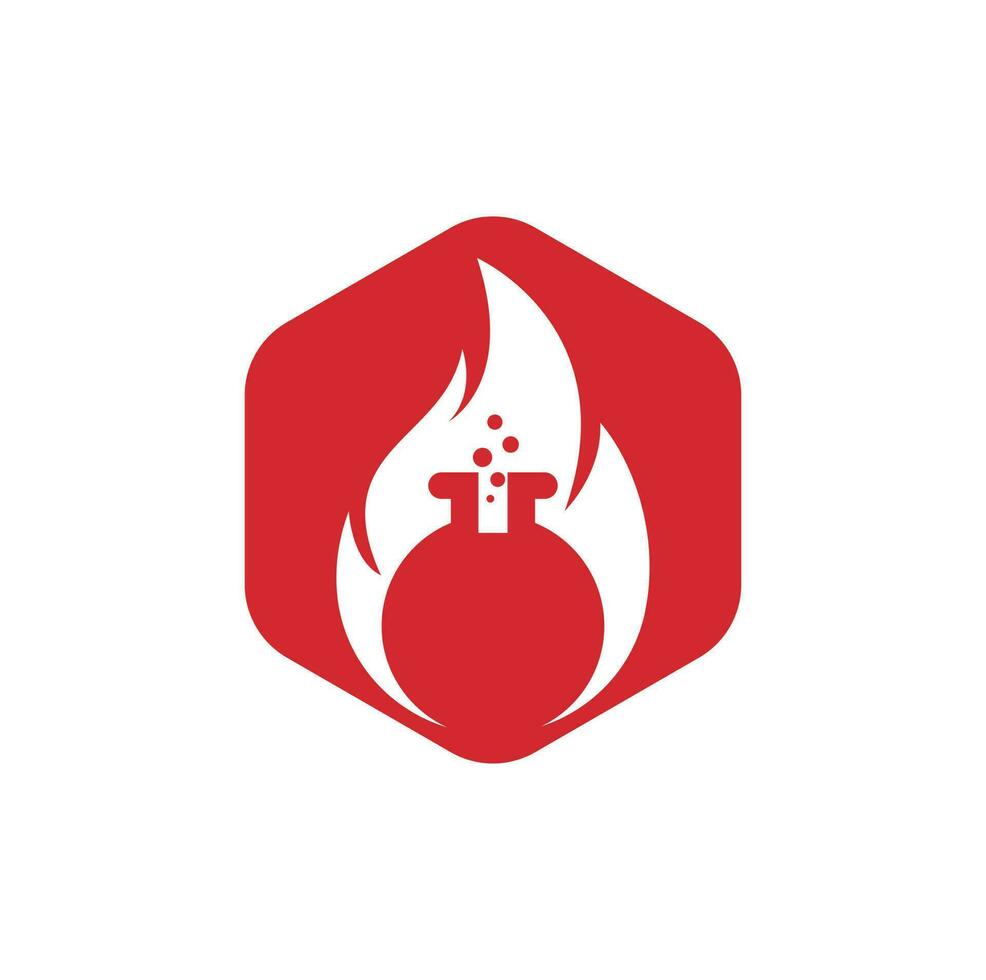 modelo de design de logotipo de laboratório de fogo. combinação de logotipo de laboratório e fogo. vetor