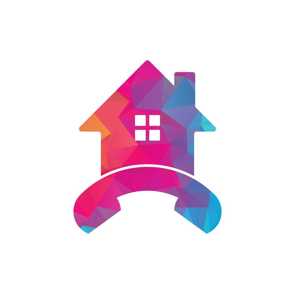 modelo de design de logotipo de chamada domiciliar. vetor de design de logotipo de casa de telefone.