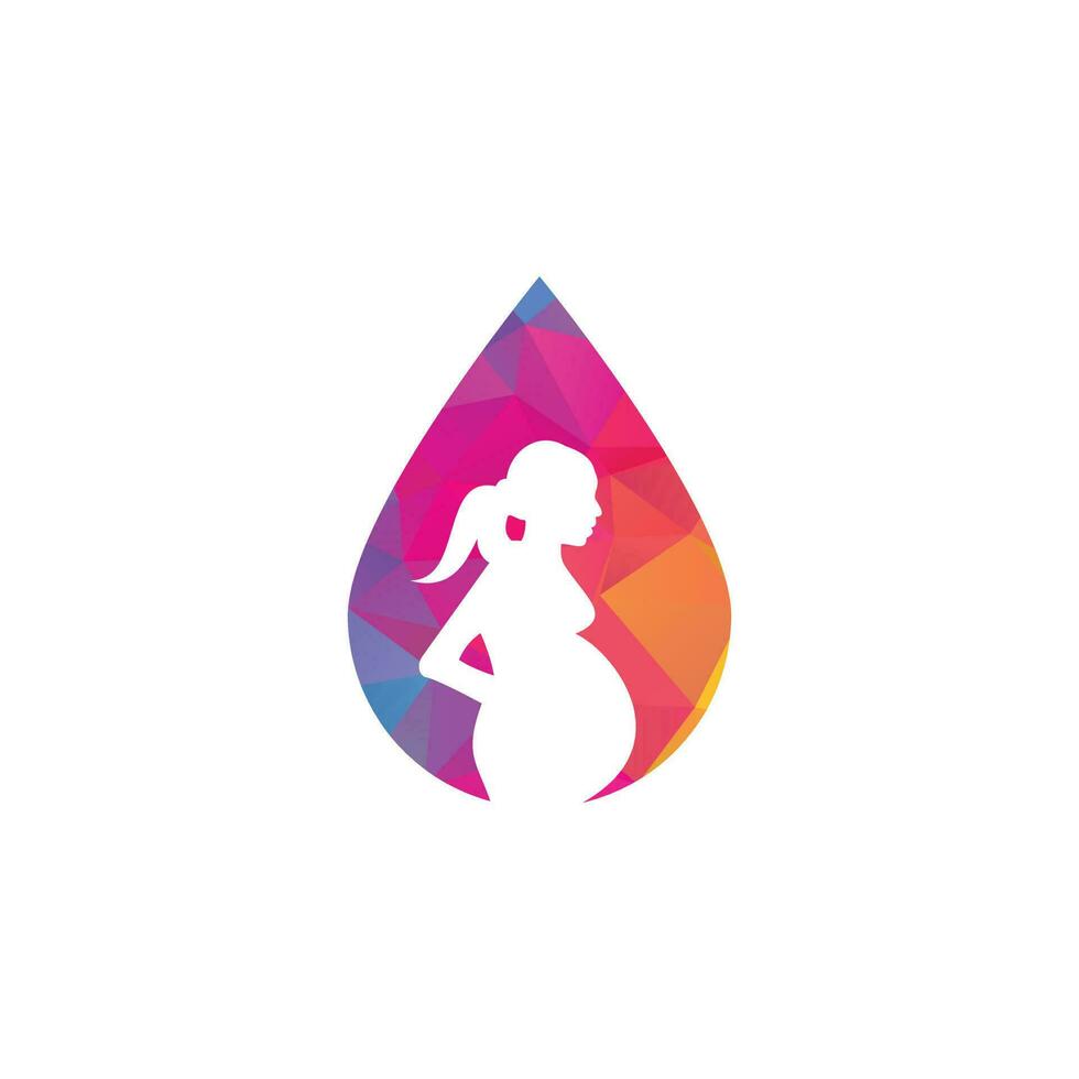 mulher grávida soltar o logotipo da forma. modelo de ícone de vetor de mulheres grávidas