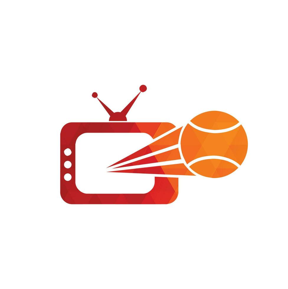 design de logotipo de tênis e tv. ilustração de modelo de design de logotipo de símbolo de tv de tênis. vetor