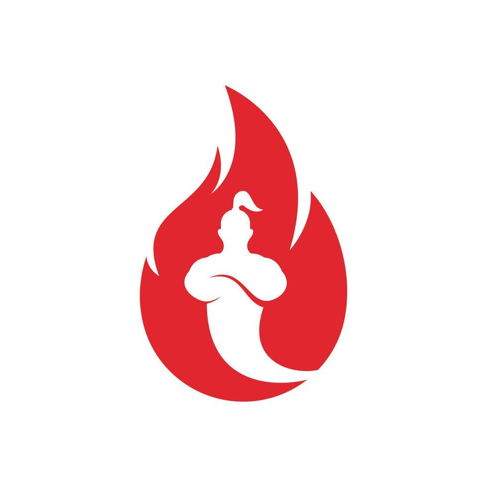 modelo de design de logotipo de gênio do fogo. vetor
