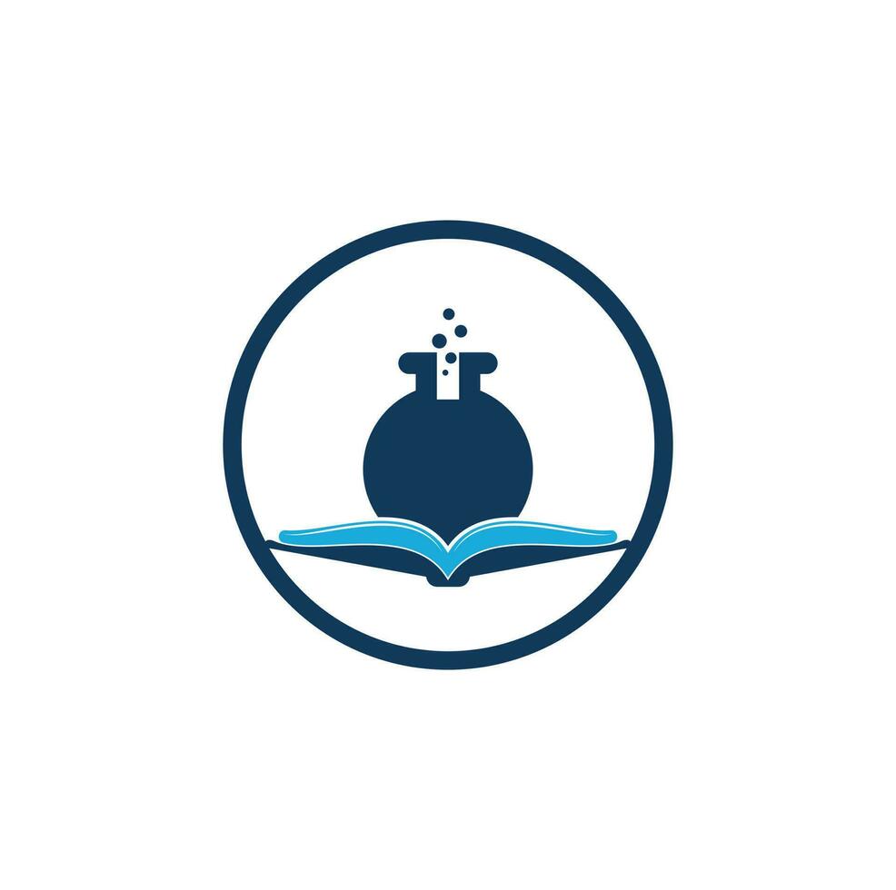 vetor de design de modelo de logotipo de laboratório de livro. ícone do logotipo da ciência do livro.