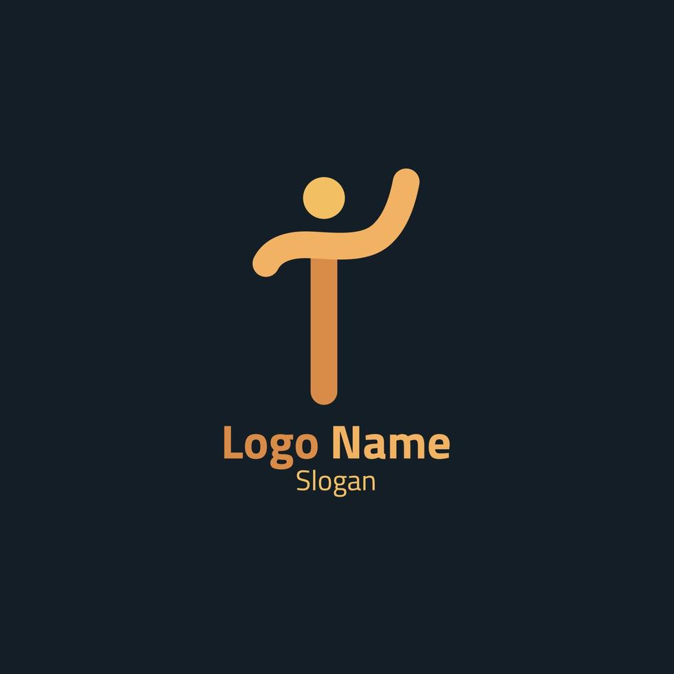 um logotipo de linha que lembra pessoas e letras, também é adequado para marcas de moda. vetor