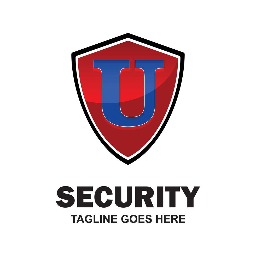 design de logotipo de segurança alfabética com vetor de tipografia criativa
