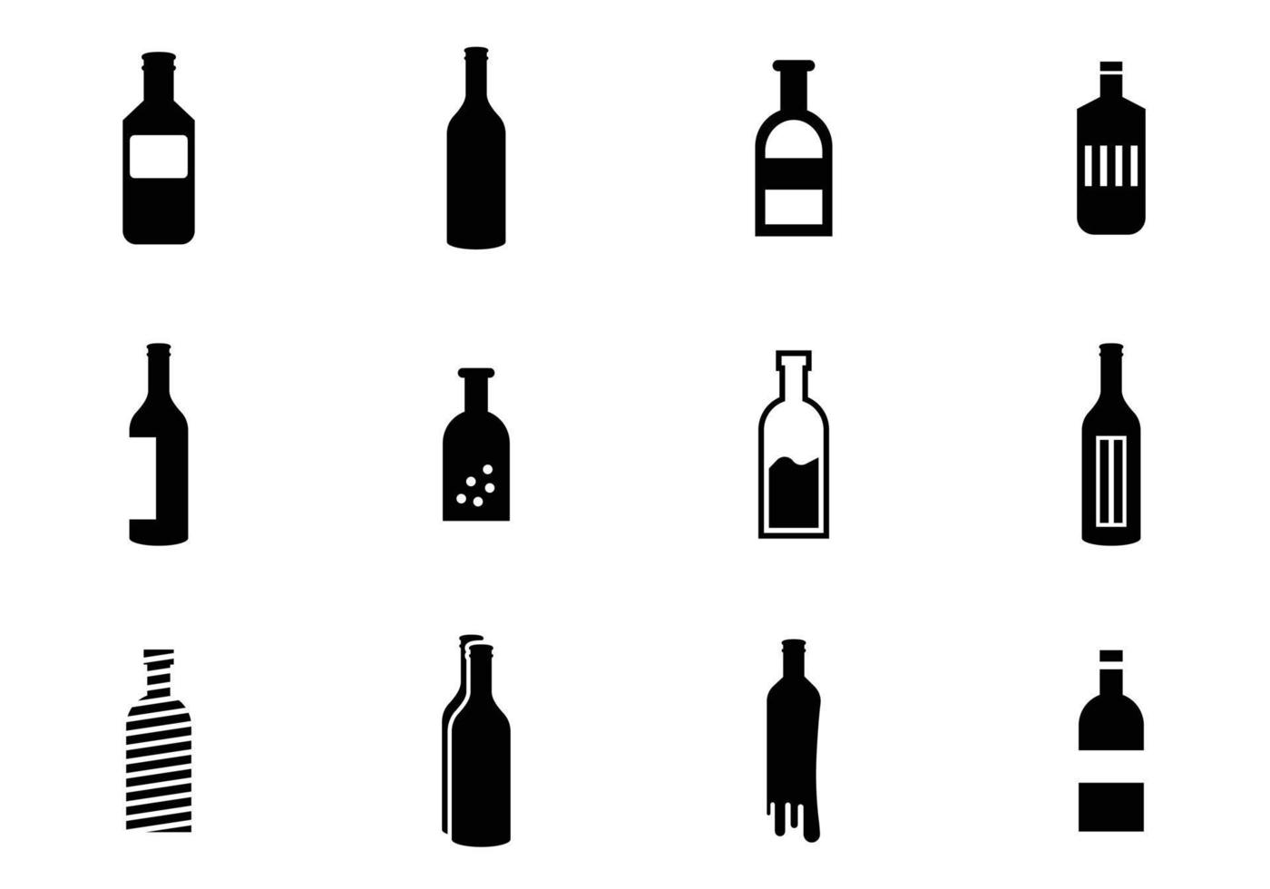 coleção de ícone de vetor de garrafa de vinho