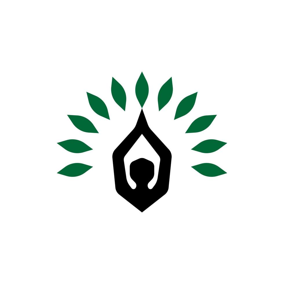silhueta humana com um logotipo de ícone de mão vetor