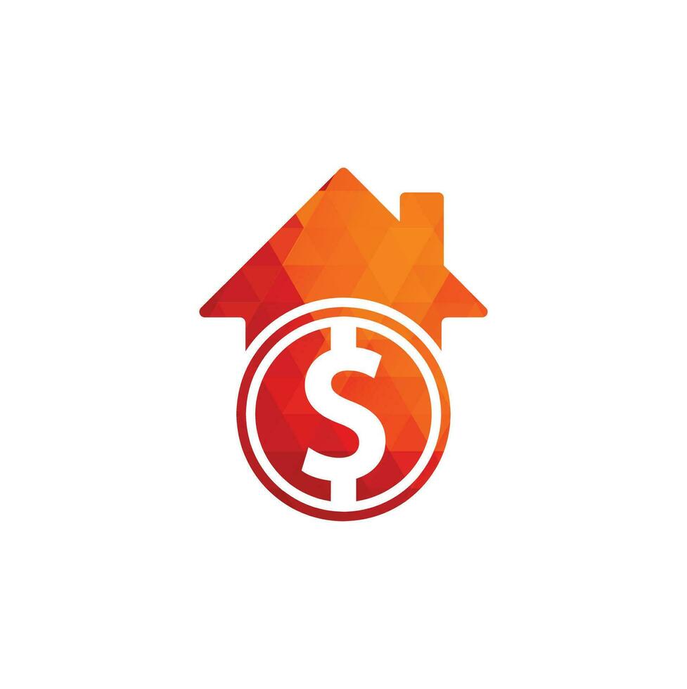 vetor de design de modelo de logotipo de pagamento em casa. combinação de logotipo de moeda e imobiliário. símbolo ou ícone de dinheiro e casa