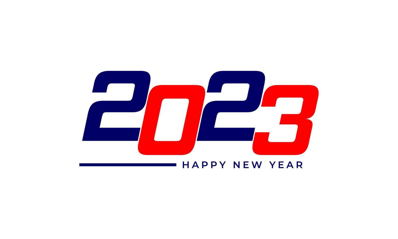 feliz ano novo 2023 estilo americano em vetor isolado de fundo branco