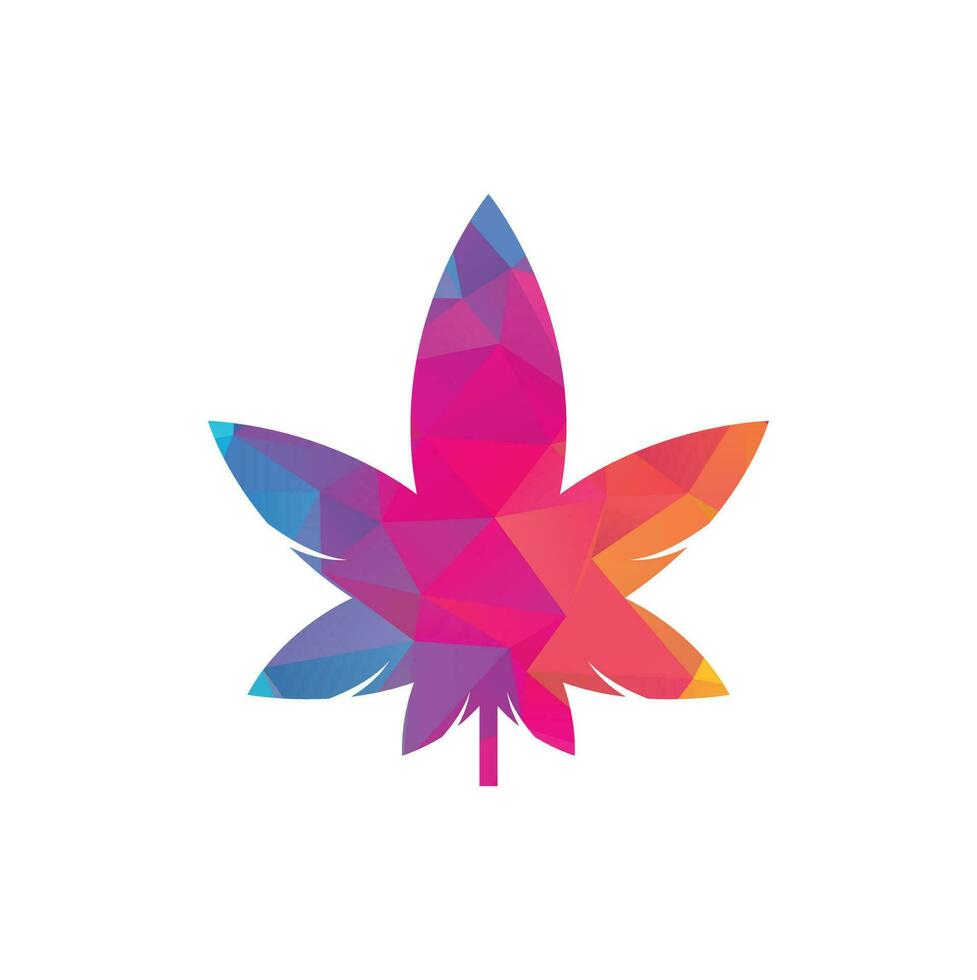 design de logotipo de cannabis. ícone de vetor de logotipo de natureza de folha de cannabis