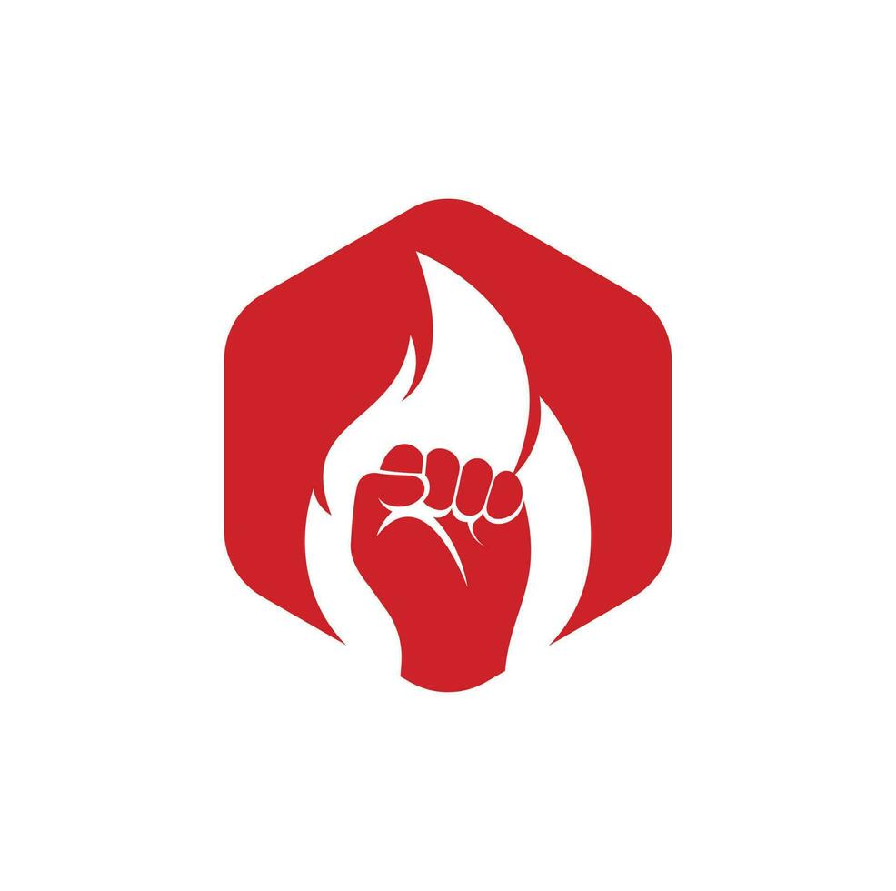 vetor de logotipo de punho de fogo. símbolo de punho de chama de protesto de revolução. elemento de design de modelo de logotipo de ícone da web.