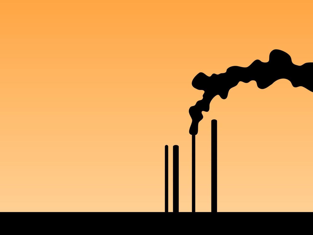 ilustração em vetor design plano de poluição de fumaça de fábrica