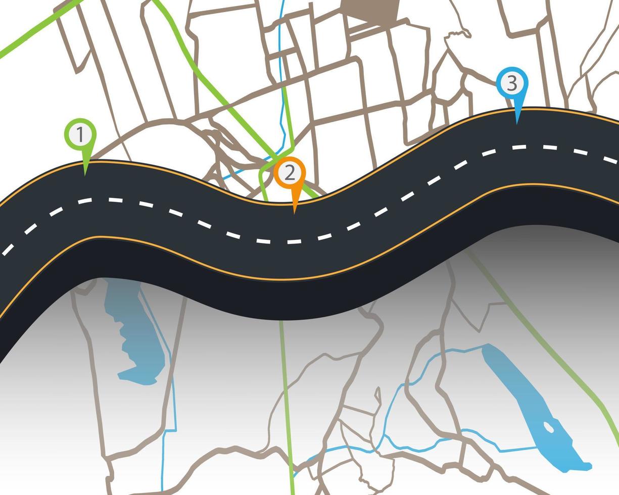 design de modelos de infográfico de estrada com marcações e sinais de estrada vetor