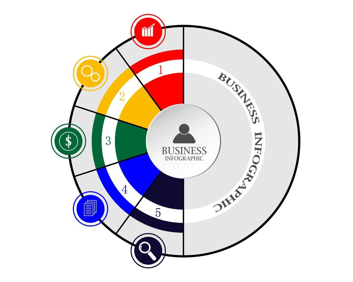 modelo gráfico colorido com diferentes sinais dos números e do texto vetor