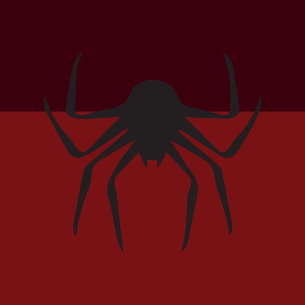 desenho de aranha feito em um fundo vermelho e preto com alguns elementos específicos vetor