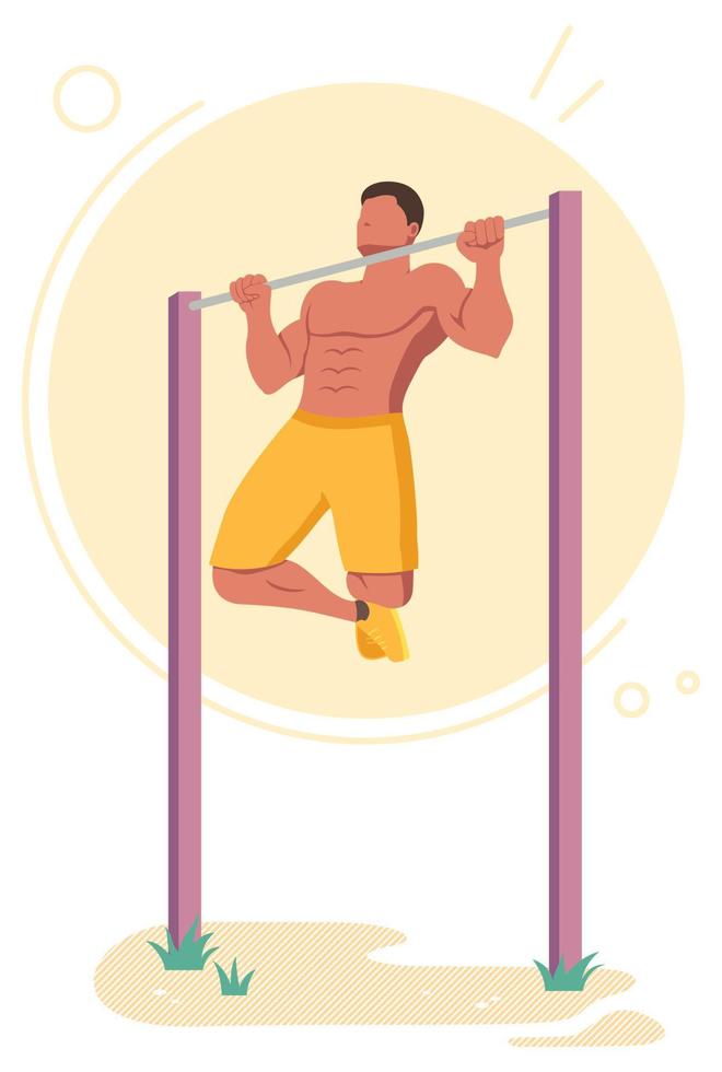 pull-ups calistenia exercício de peso corporal vetor