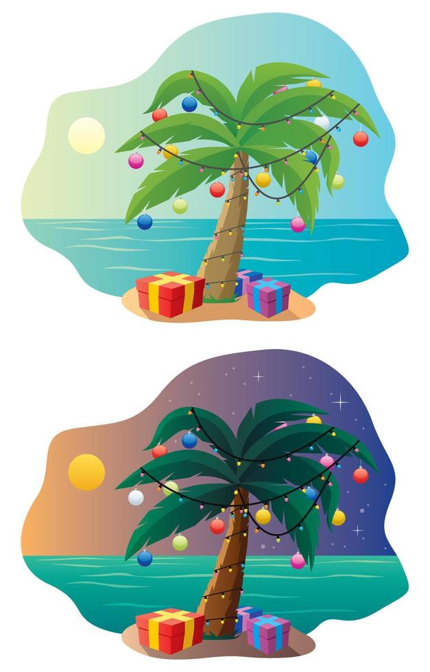 árvore de natal tropical vetor