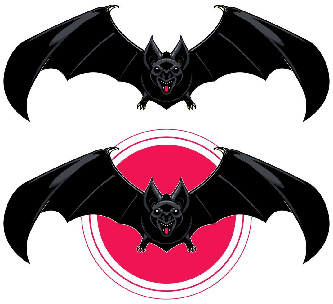 morcego mascote negro vetor