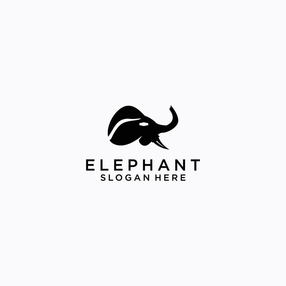 vetor plano de modelo de design de ícone de logotipo de elefante