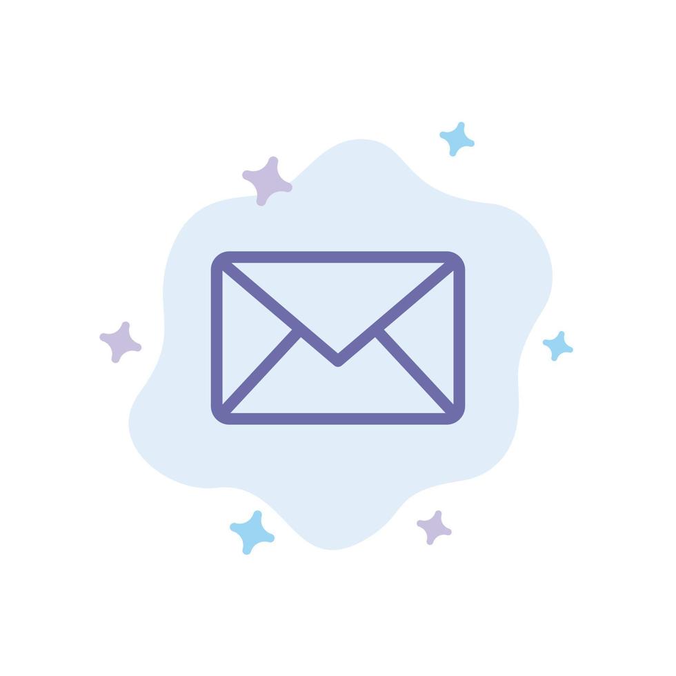 e-mail mensagem de correio sms ícone azul no fundo da nuvem abstrata vetor