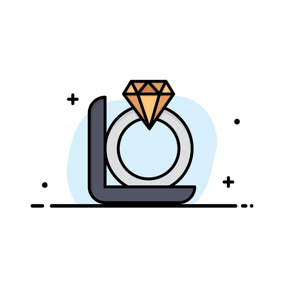 modelo de logotipo de negócios de caixa de presente de anel de diamante cor lisa vetor