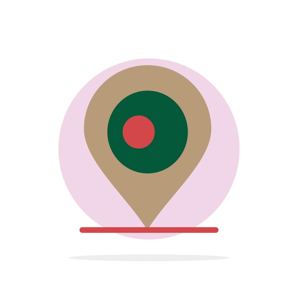 mapa de localização bangladesh círculo abstrato fundo ícone de cor plana vetor