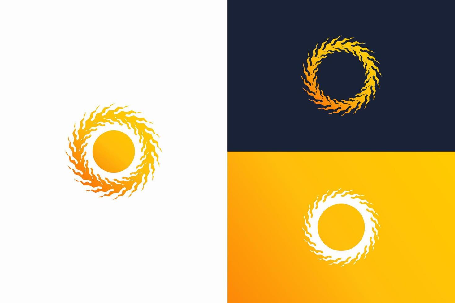 vetor de design de logotipo de sol abstrato