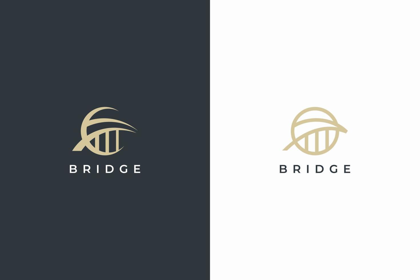 vetor de logotipo de círculo de ponte abstrata