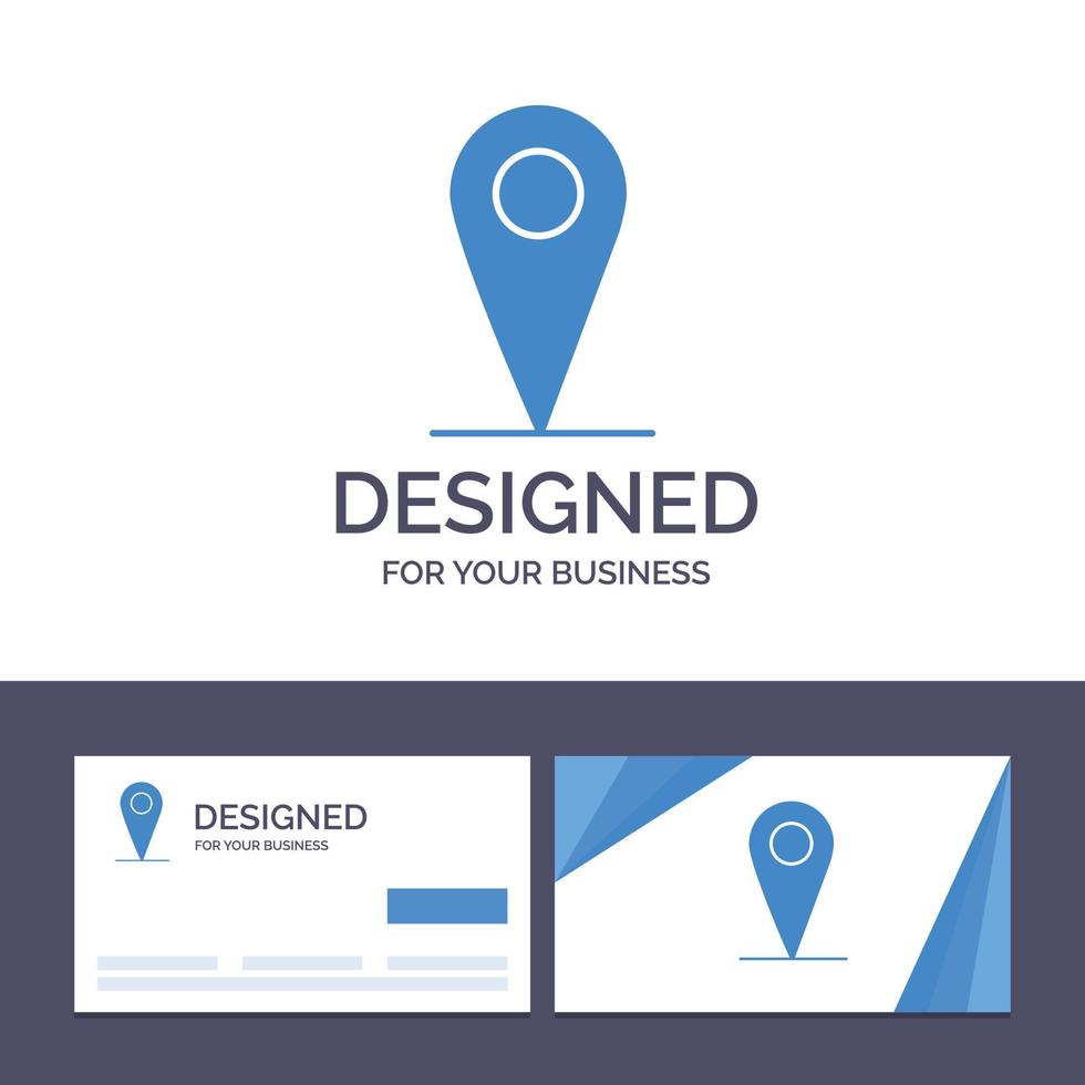 cartão de visita criativo e ilustração em vetor de pino de mapa de localização de modelo de logotipo