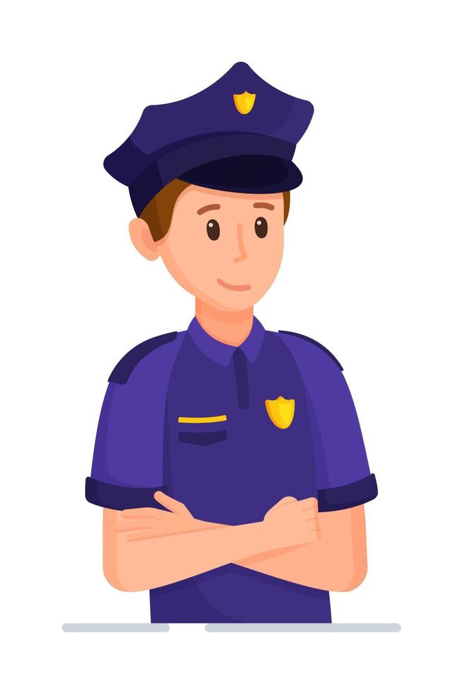 ilustração em vetor de um personagem policial. defensor do país.