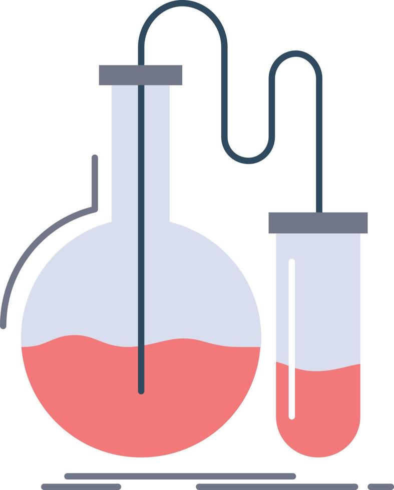 vetor de ícone de cor plana de teste de pesquisa de frasco de química de análise