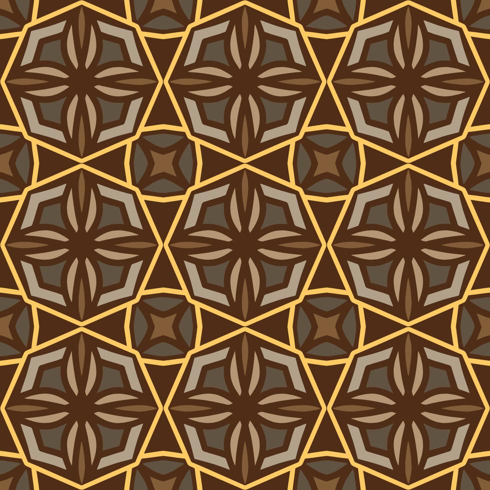 marrom sem costura padrão geométrico com forma tribal. projetado em ikat, boho, asteca, folk, motivo, estilo árabe de luxo. ideal para vestuário de tecido, cerâmica, papel de parede. ilustração vetorial vetor