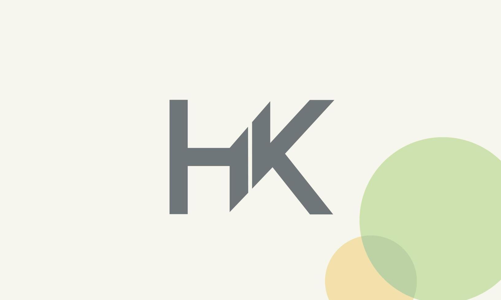 letras do alfabeto iniciais monograma logotipo hk, kh, h e k vetor