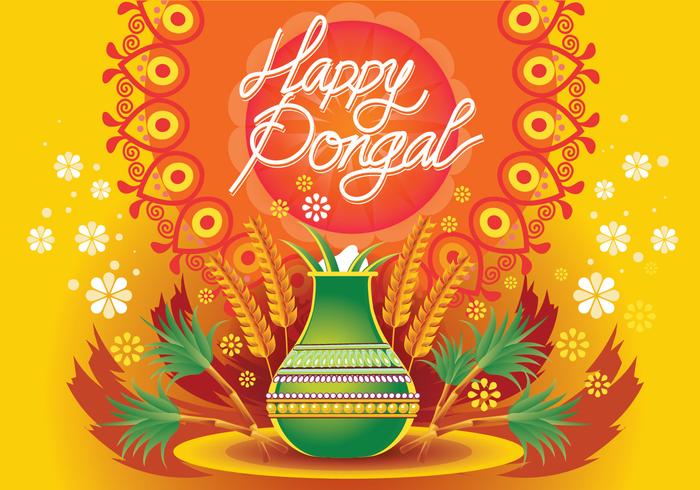 Ilustração vetorial de Happy Pongal Celebration Background vetor