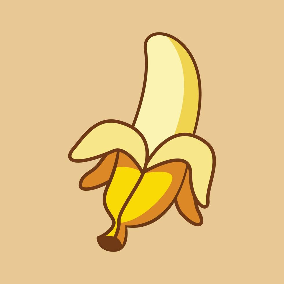 ilustração vetorial de fruta banana fofa vetor