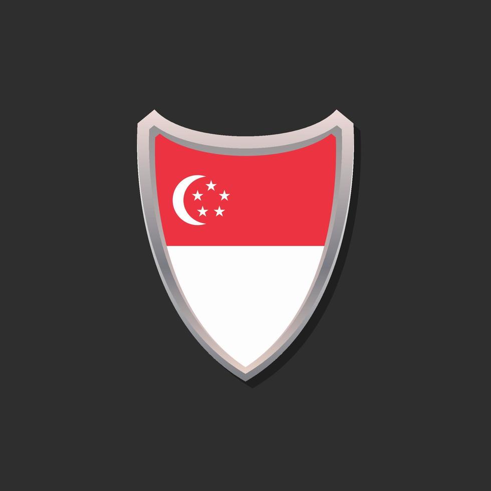 ilustração do modelo de bandeira de singapura vetor