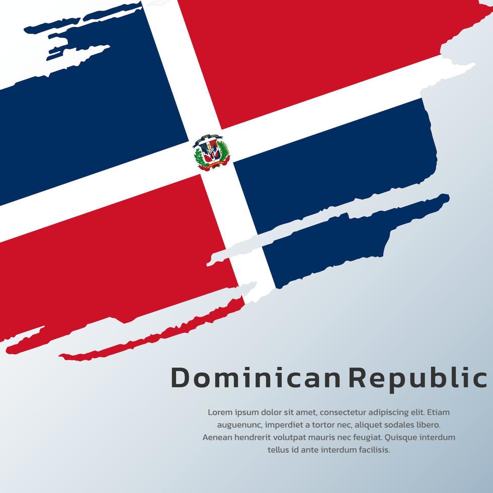 ilustração do modelo de bandeira da república dominicana vetor