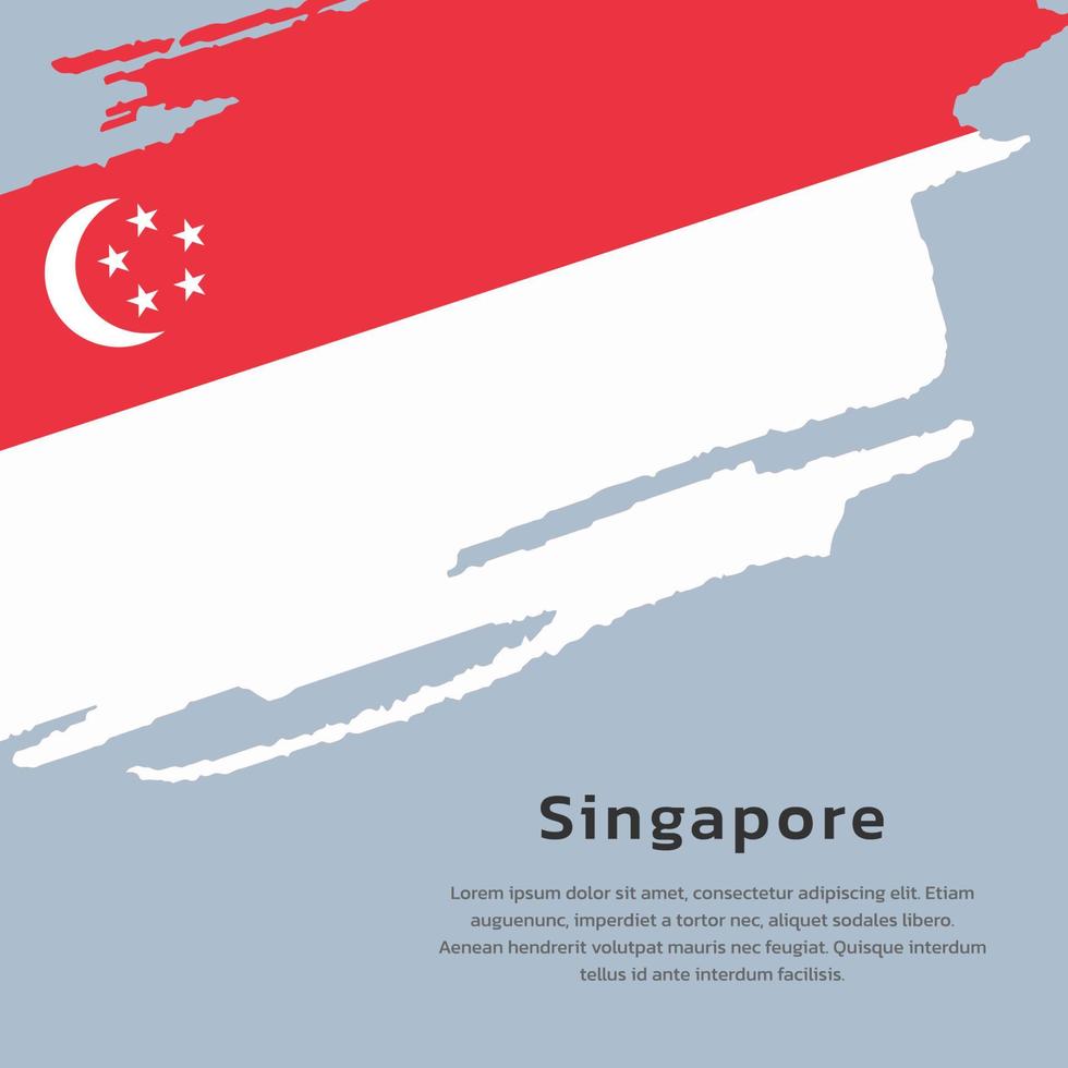 ilustração do modelo de bandeira de singapura vetor