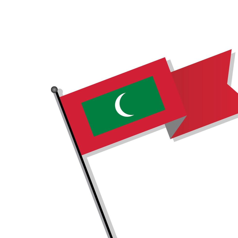ilustração do modelo de bandeira das maldivas vetor