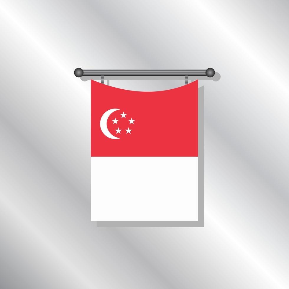 ilustração do modelo de bandeira de singapura vetor