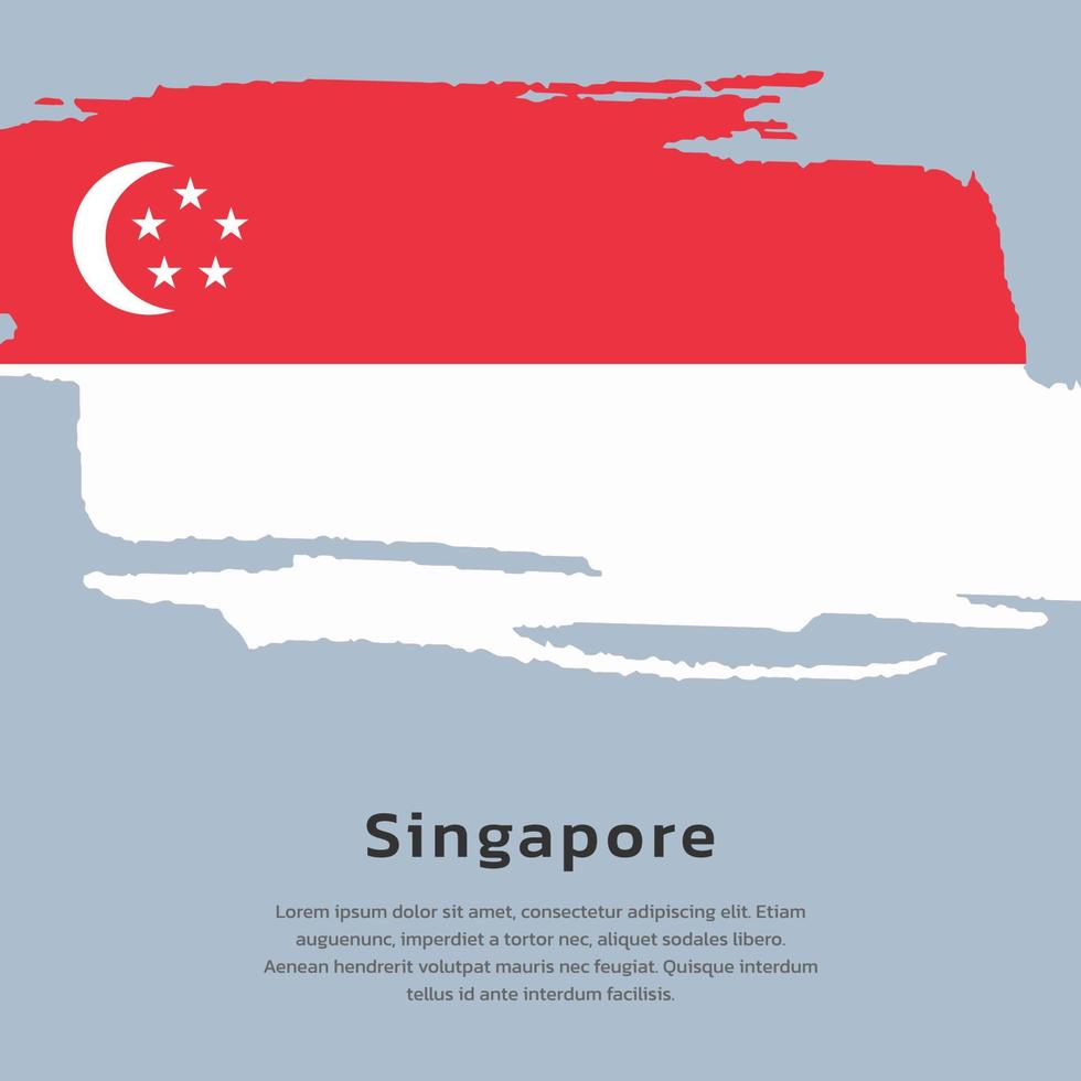 ilustração do modelo de bandeira de singapura vetor