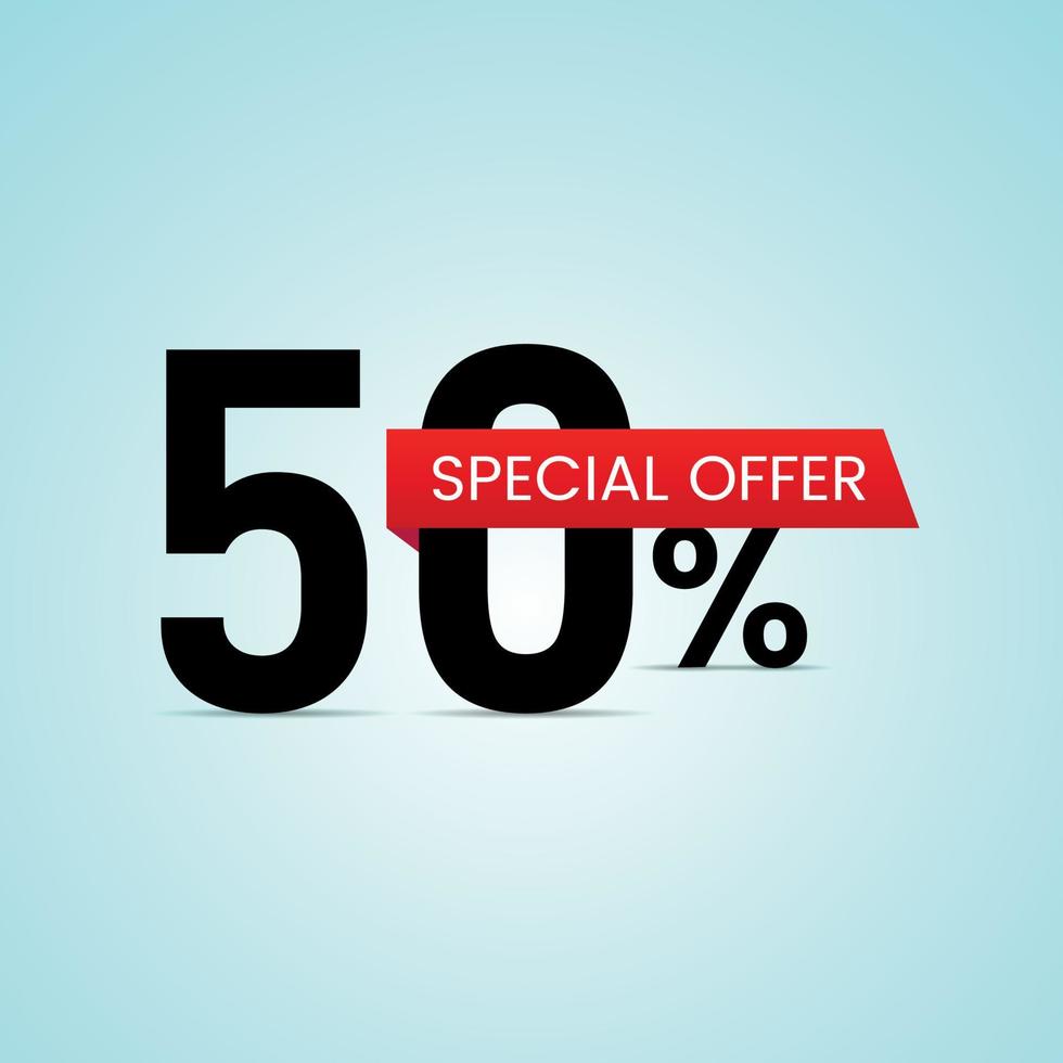 50 por cento de design de banner de oferta especial vetor