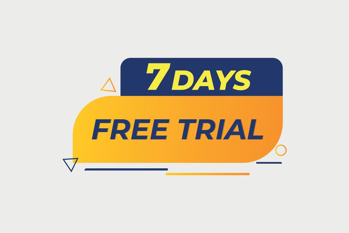 7 dias de elemento vetorial de teste gratuito vetor