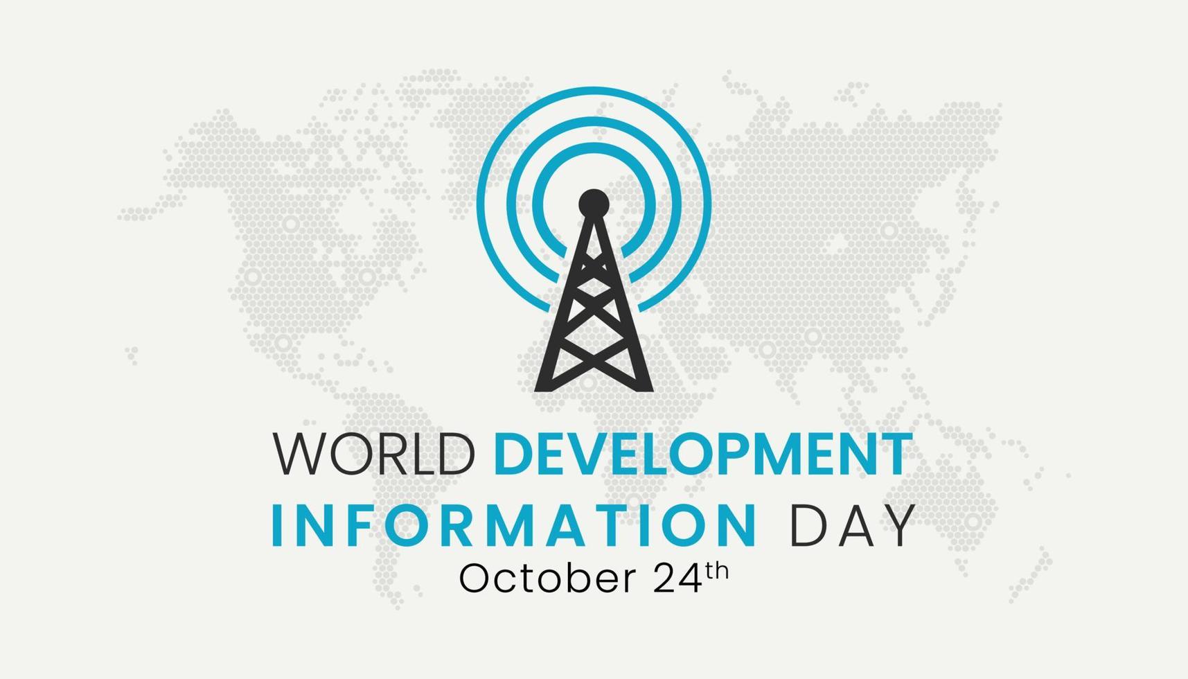 Dia Mundial da Informação do Desenvolvimento. ícone de antena de informações de tecnologia. modelo para plano de fundo, banner, cartão, pôster. ilustração vetorial. vetor