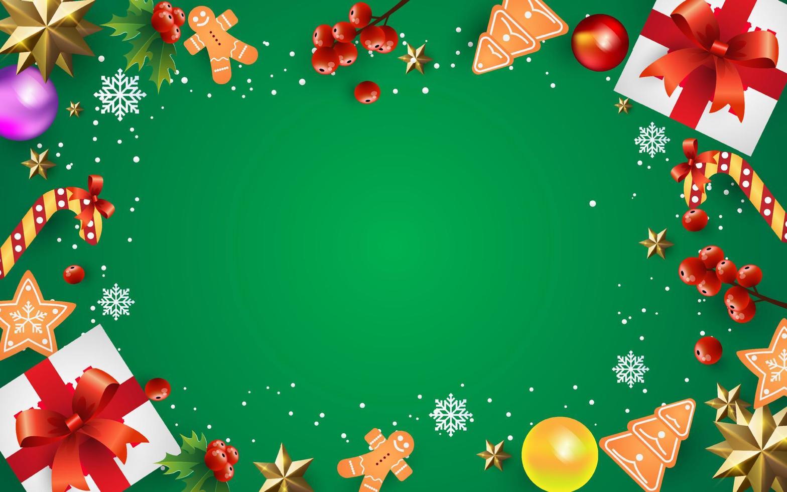 fundo de natal. celebração de natal com elementos decorativos. vetor