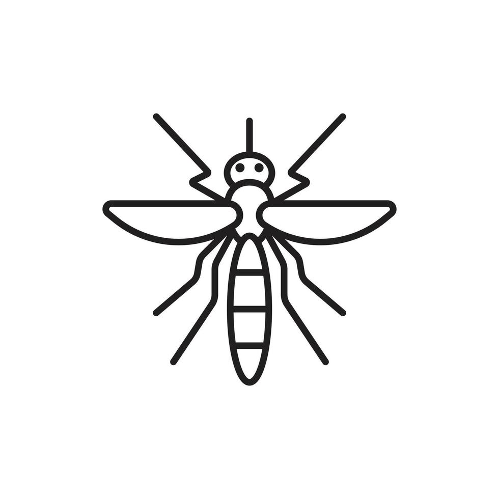 eps10 vetor preto mosquito ícone arte linha abstrata isolado no fundo branco. símbolo de contorno de mosquito em um estilo moderno simples e moderno para o design do seu site, logotipo e aplicativo móvel
