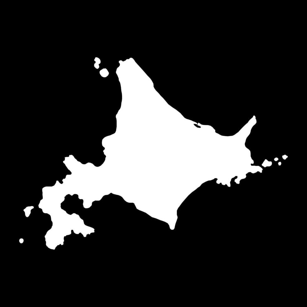 mapa de hokkaido, região do japão. ilustração vetorial vetor