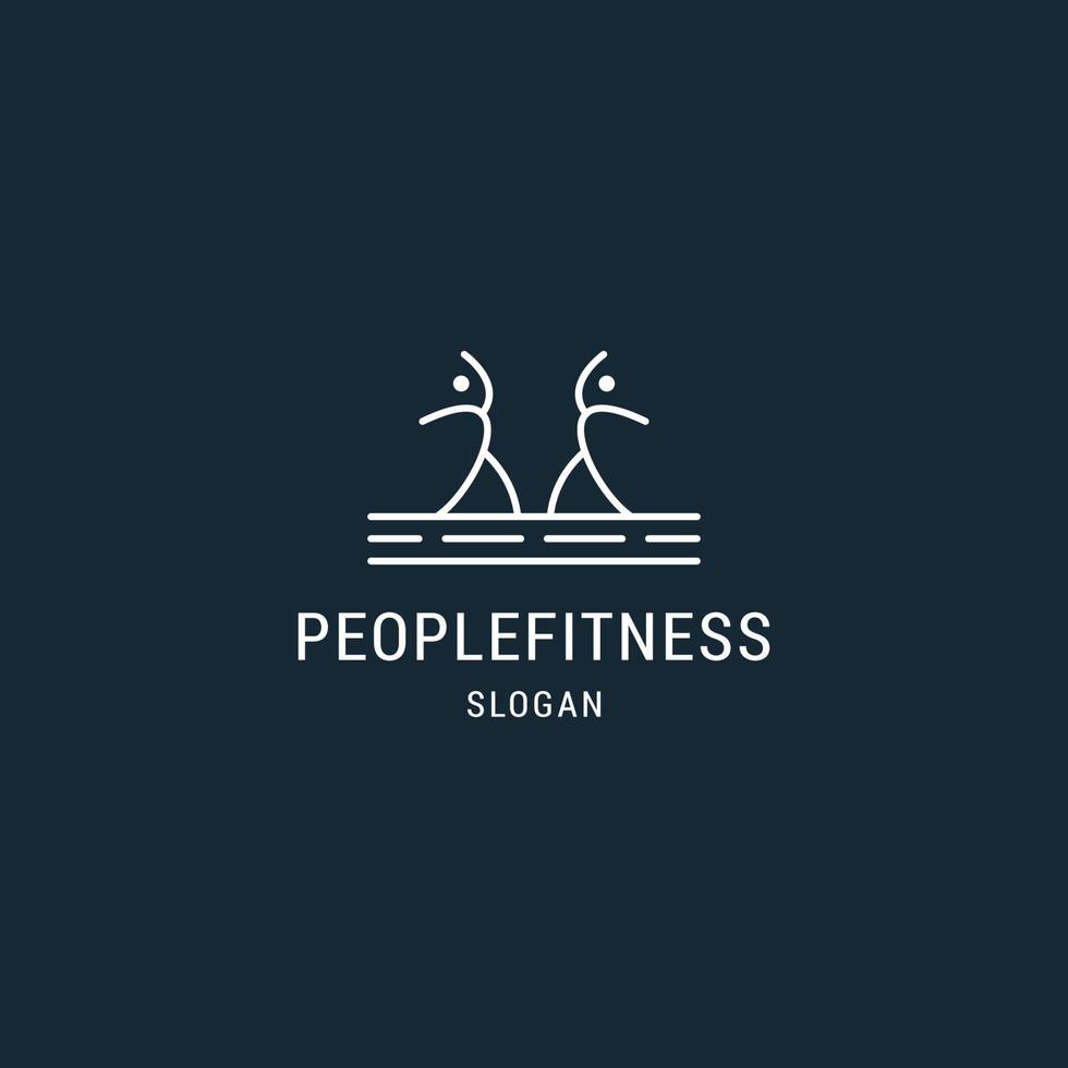 modelo de design plano de ícone de logotipo de fitness de pessoas vetor