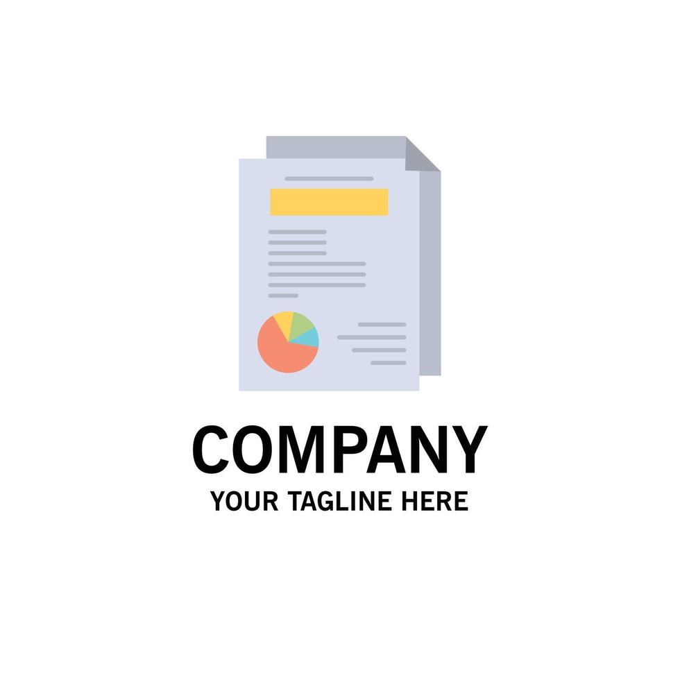 modelo de logotipo de negócios de apresentação de relatório de layout de página cor plana vetor