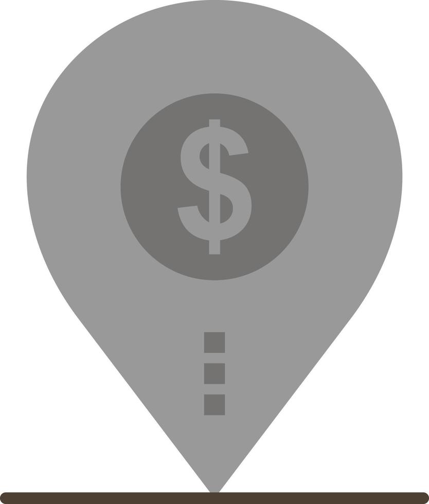 modelo de banner de ícone de vetor de ícone de cor plana de negócios de banco de mapa de pino de dólar