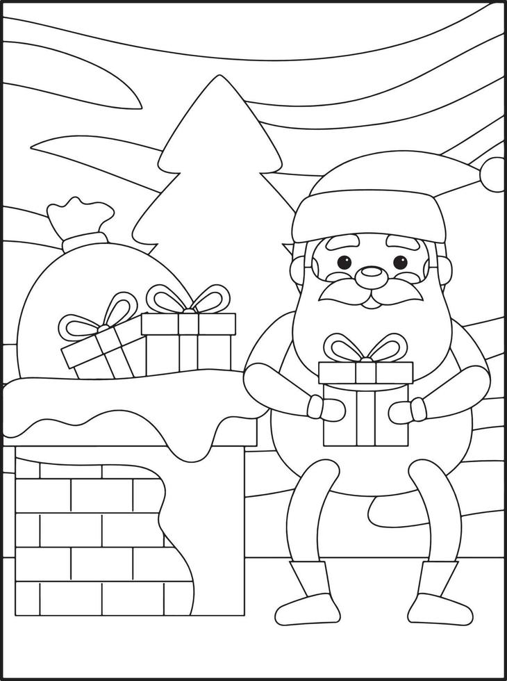 desenhos para colorir de natal para crianças vetor